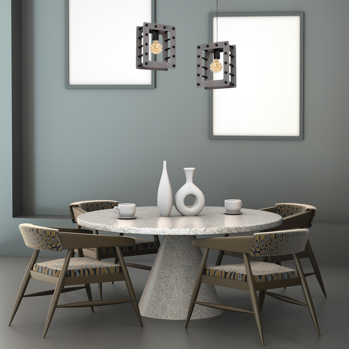 Pendant Lamp Theo 1XE27 Black / Grey