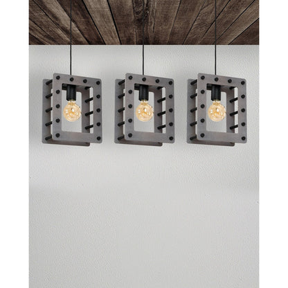 Pendant Lamp Theo 3XE27 Black / Grey