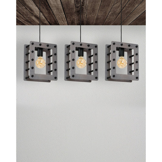 Pendant Lamp Theo 3XE27 Black / Grey