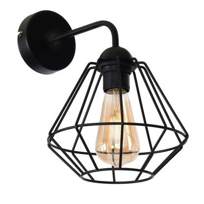 Colin Wall Lamp Hand Made Matt Black Cage Style