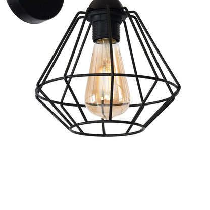 Colin Wall Lamp Hand Made Matt Black Cage Style