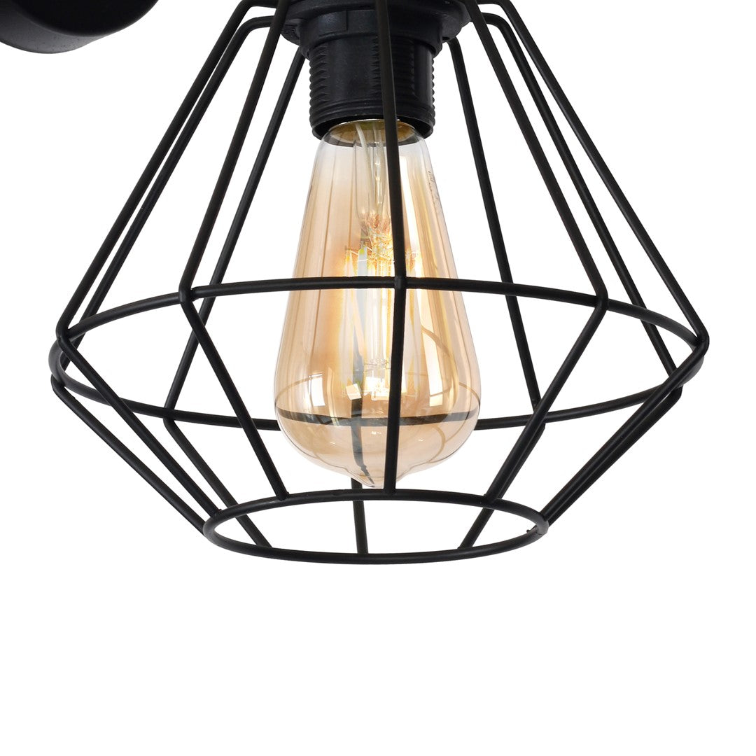 Colin Wall Lamp Hand Made Matt Black Cage Style