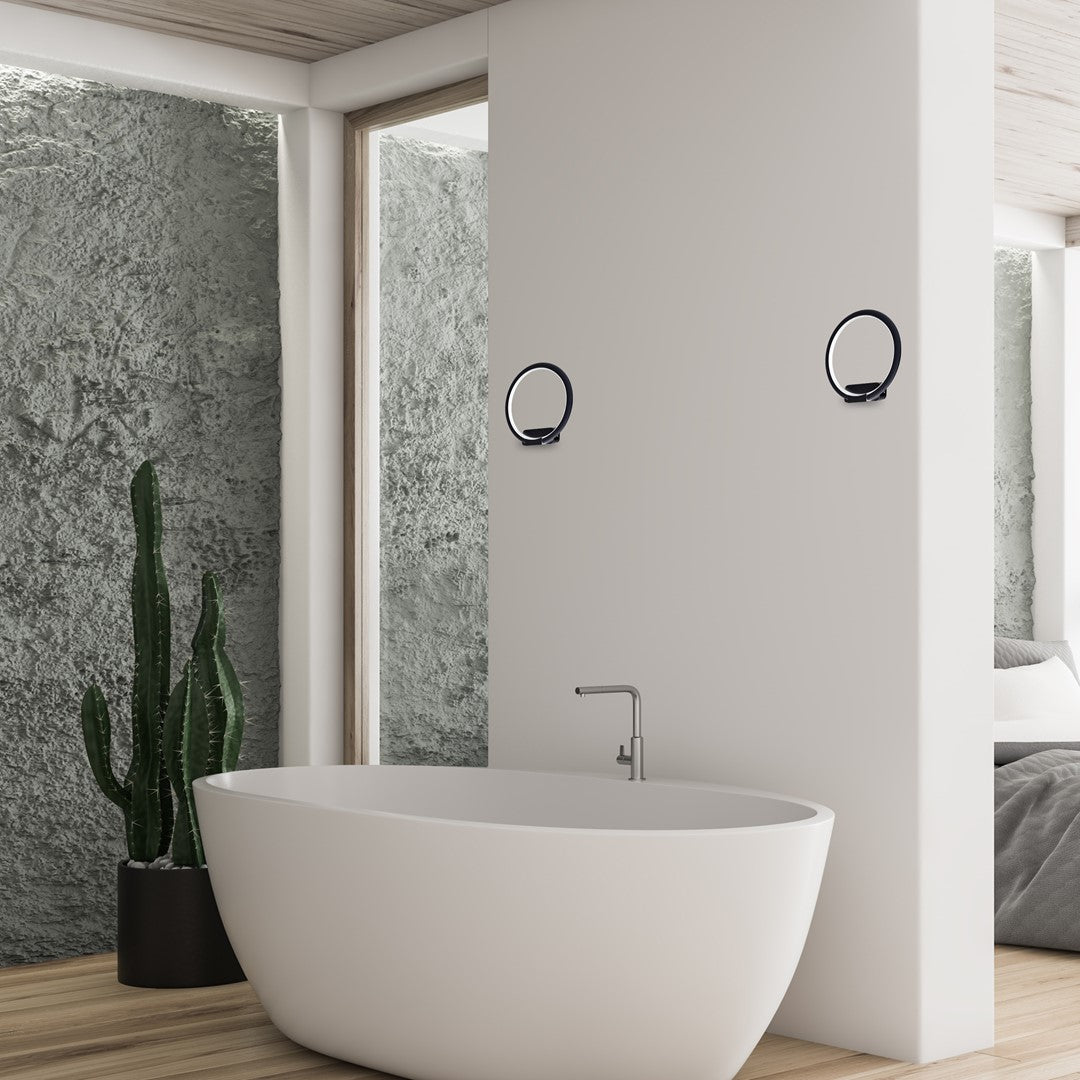 Orion LED Wall Light Modern Black Circular Design