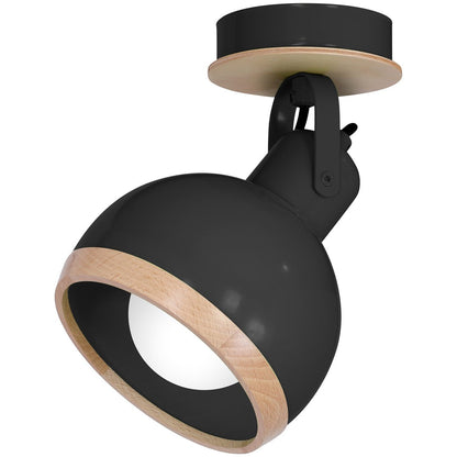 Oval Wall Lamp Hand Made White With Natural Wood