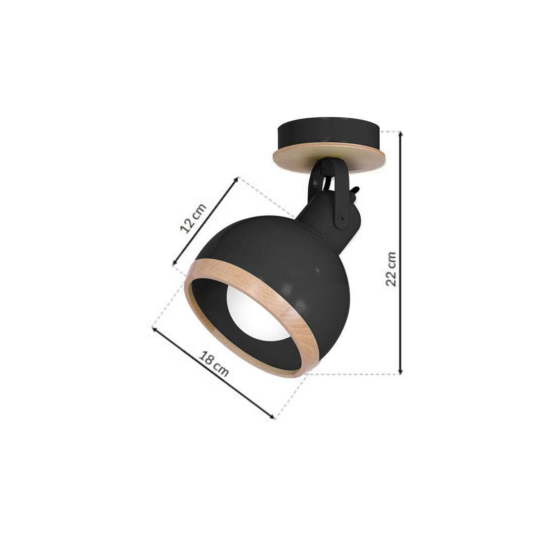 Oval Wall Lamp Hand Made White With Natural Wood