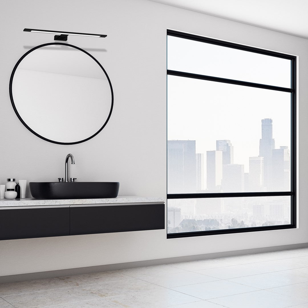Shine LED Wall Lamp Matt Black IP44 Bathroom