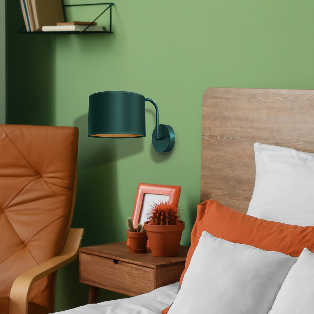 Verde Hand Made Designer Wall Lamp Rich Green Finish Gold Accents
