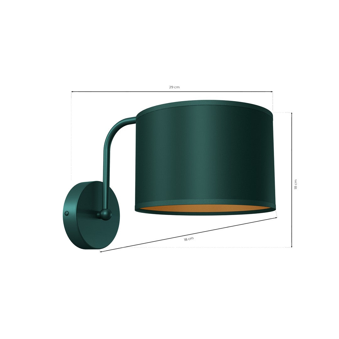 Verde Hand Made Designer Wall Lamp Rich Green Finish Gold Accents