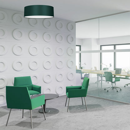 Verde Ceiling Lamp 50cm Hand Made Scandi Style Rich Green Fabric