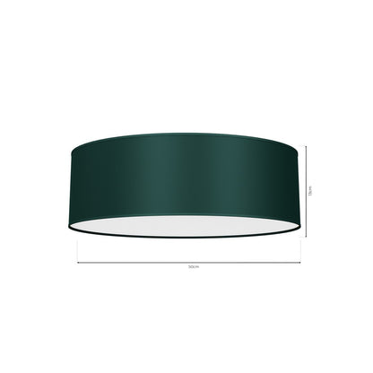 Verde Ceiling Lamp 50cm Hand Made Scandi Style Rich Green Fabric