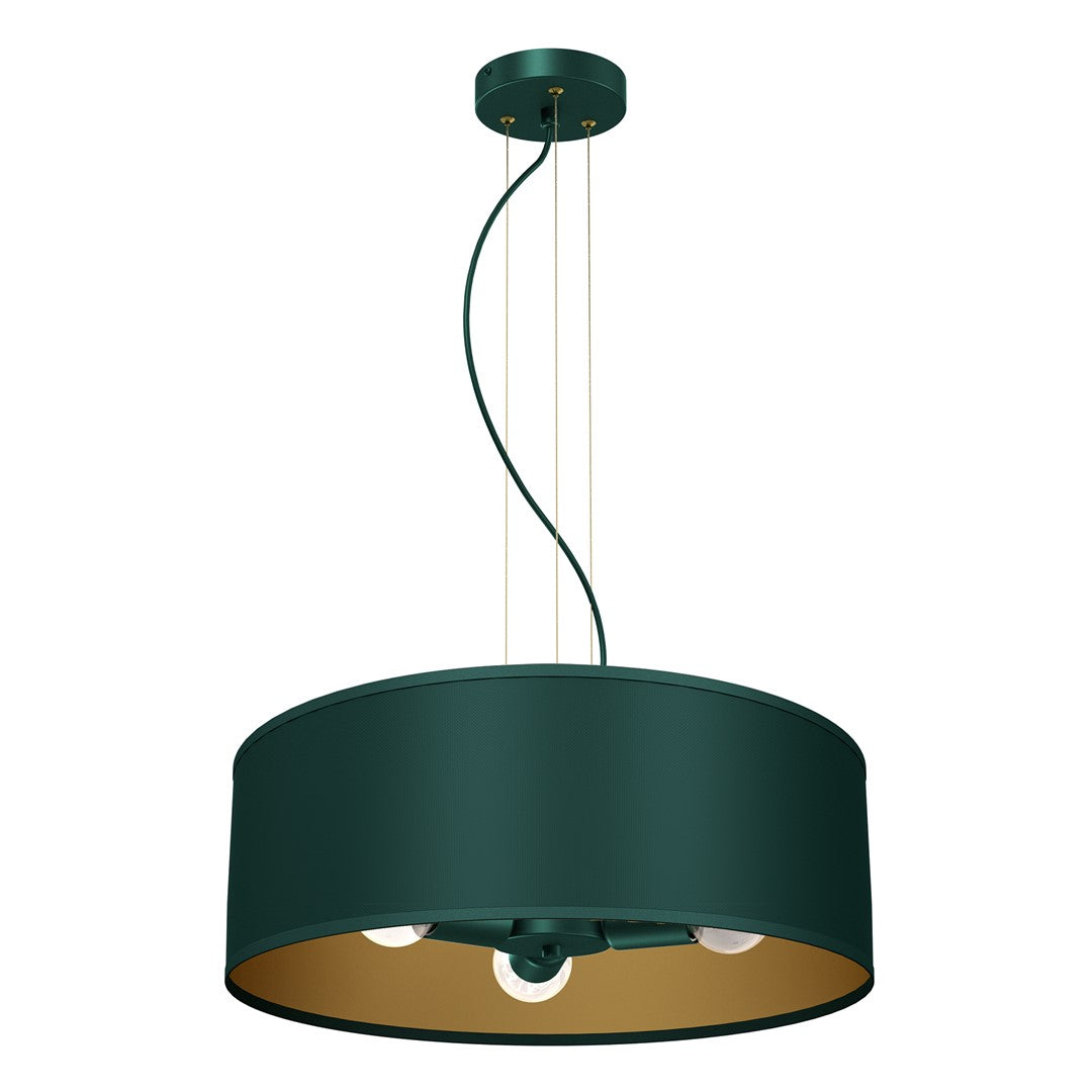 Verde Pendant Lamp 50cm Hand Made Scandi Style Rich Green Fabric