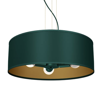 Verde Pendant Lamp 50cm Hand Made Scandi Style Rich Green Fabric