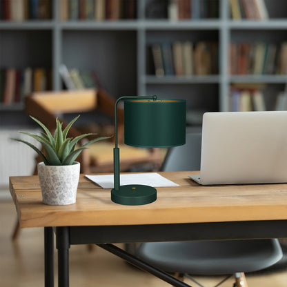 Verde Table Lamp Hand Made Scandi Style Rich Green Fabric
