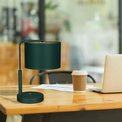 Verde Table Lamp Hand Made Scandi Style Rich Green Fabric