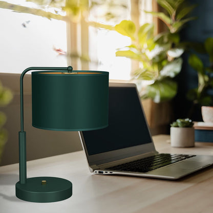 Verde Table Lamp Hand Made Scandi Style Rich Green Fabric