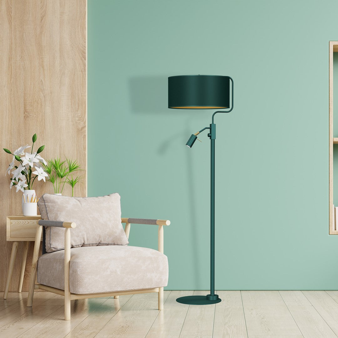Verde Hand Made Designer Floor Lamp Rich Green Finish