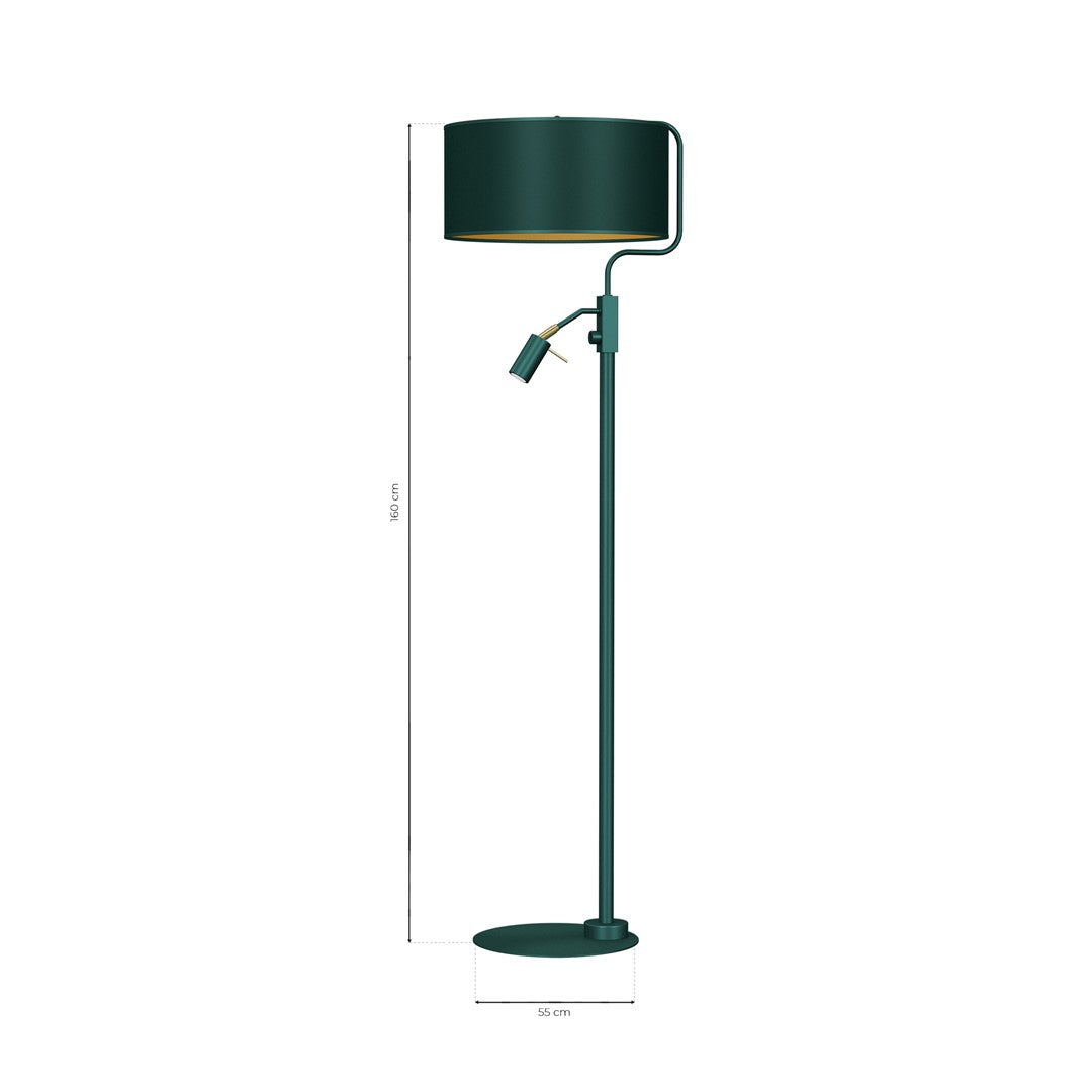 Verde Hand Made Designer Floor Lamp Rich Green Finish