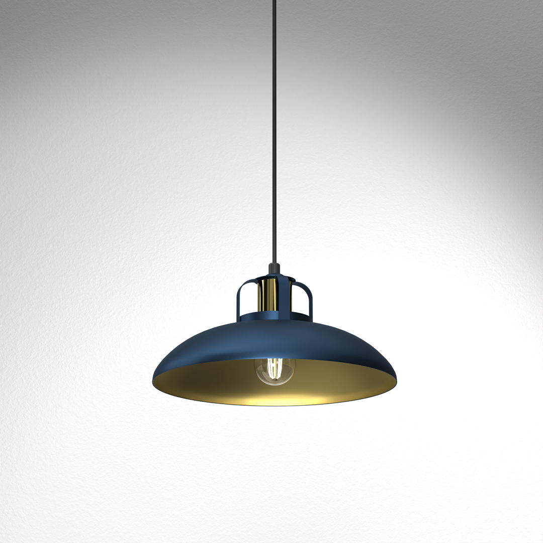Felix Pendant Lamp Hand Made Blue And Gold