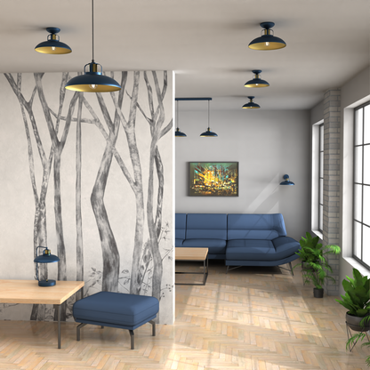 Felix Pendant Lamp Hand Made Blue And Gold