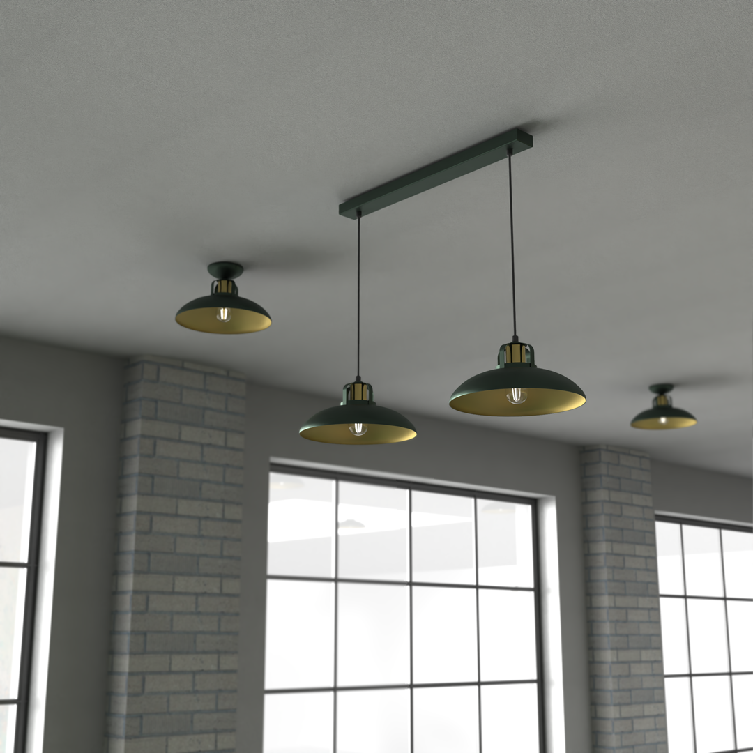 Felix Designer Pendant Lamp Hand Made Green And Gold