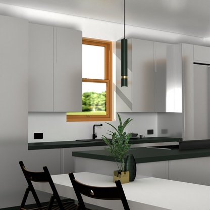 Joker Hand Made Pendant Lamp Green With Gold Detail