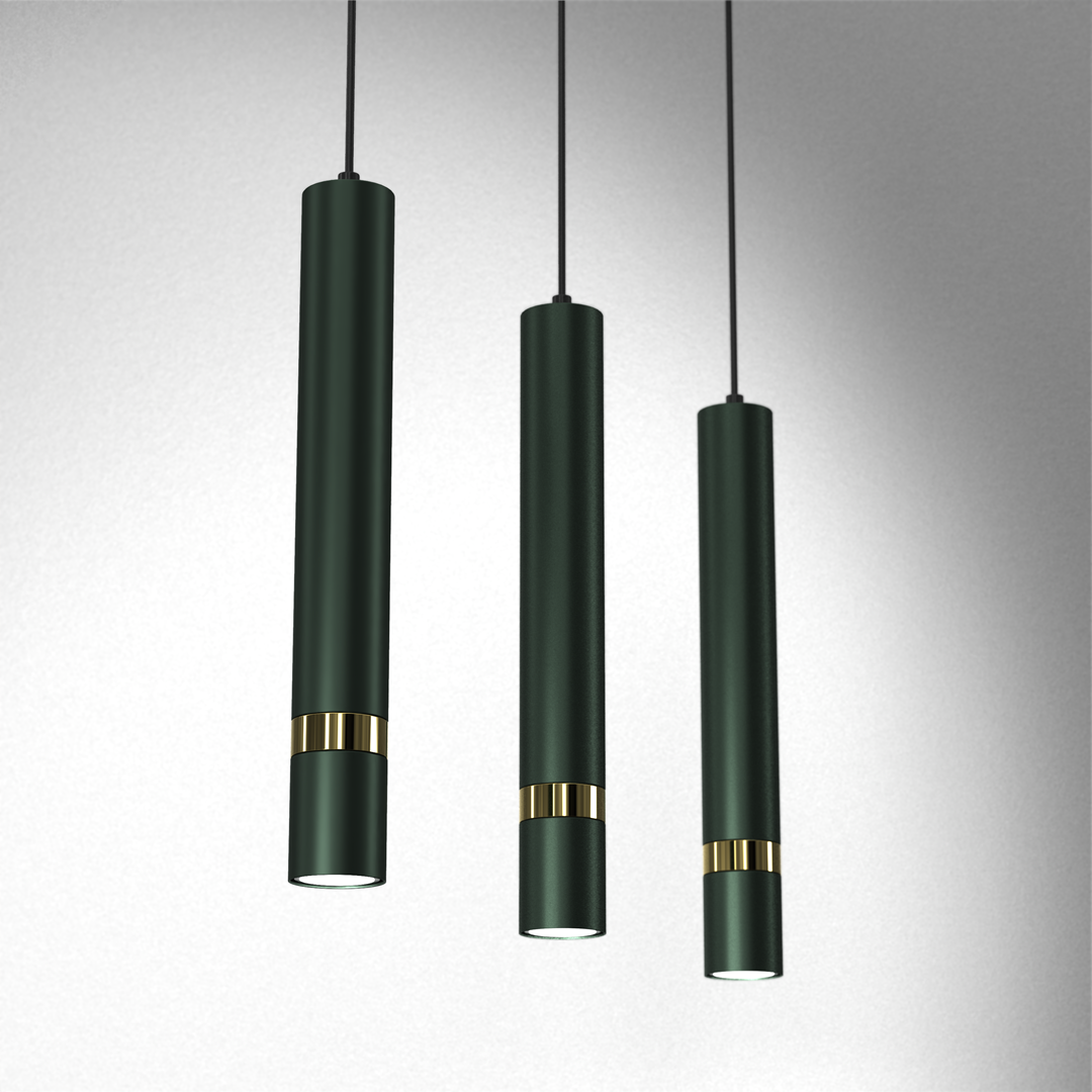 Joker Pendant Lamp Hand Made Rich Green With Gold Detail
