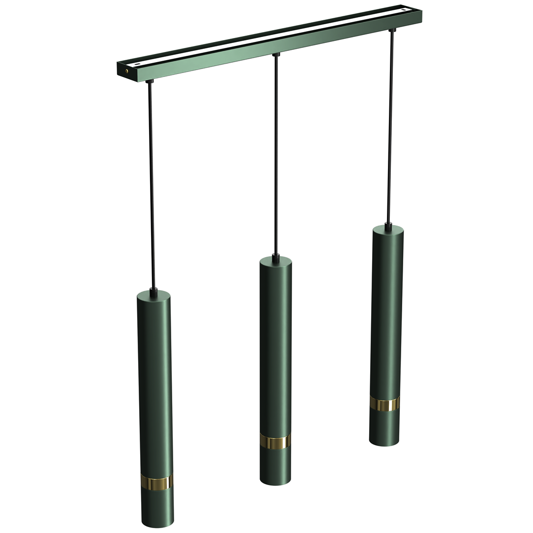 Joker Pendant Lamp Hand Made Rich Green With Gold Detail