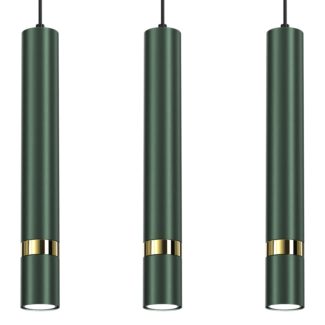 Joker Pendant Lamp Hand Made Rich Green With Gold Detail