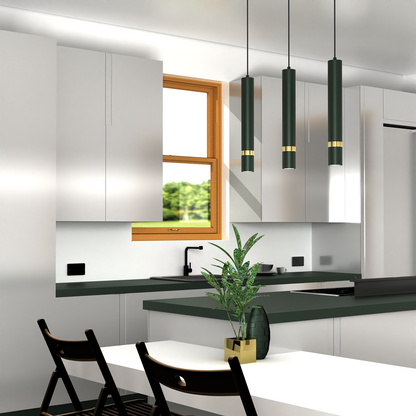 Joker Pendant Lamp Hand Made Rich Green With Gold Detail