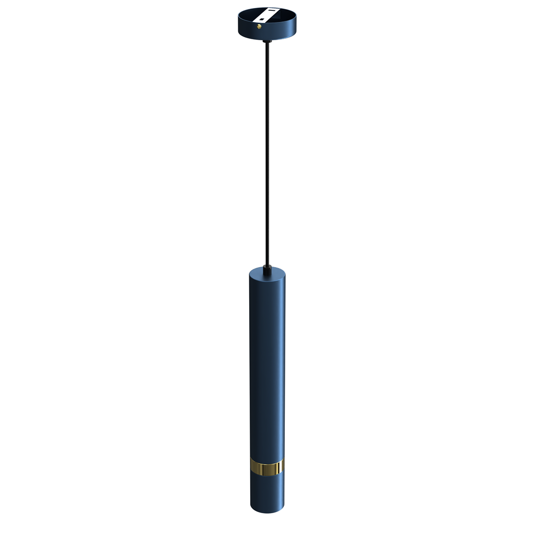 Joker Pendant Lamp Hand Made In Rich Blue With Striking Gold Detail