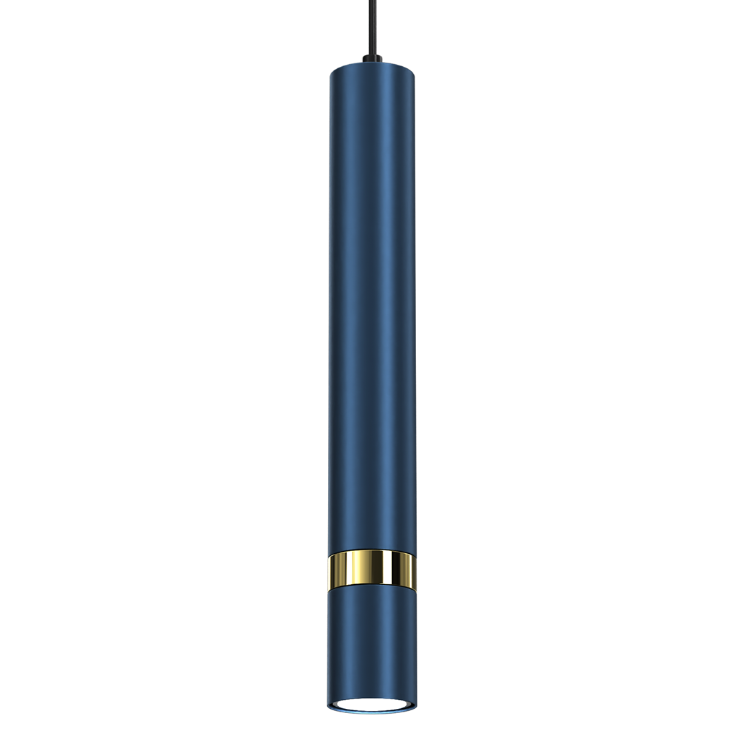 Joker Pendant Lamp Hand Made In Rich Blue With Striking Gold Detail