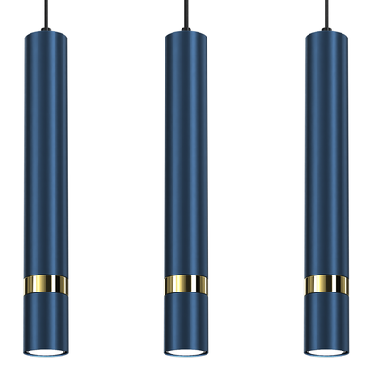 Joker Hand Made Triple Pendant Light Blue And Gold