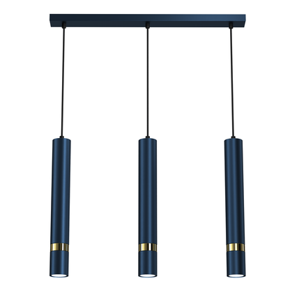 Joker Hand Made Triple Pendant Light Blue And Gold