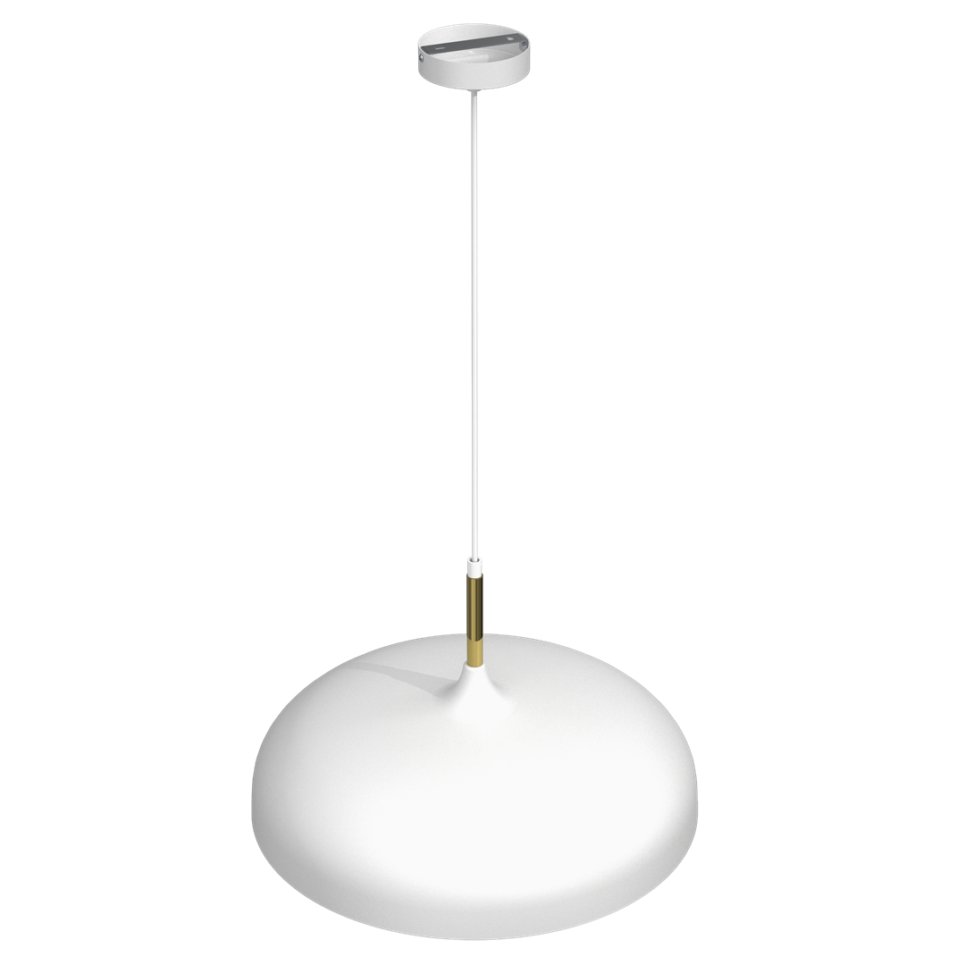 Lincoln White Pendant Lamp 45 cm Hand Made Scandi Style Gold Interior