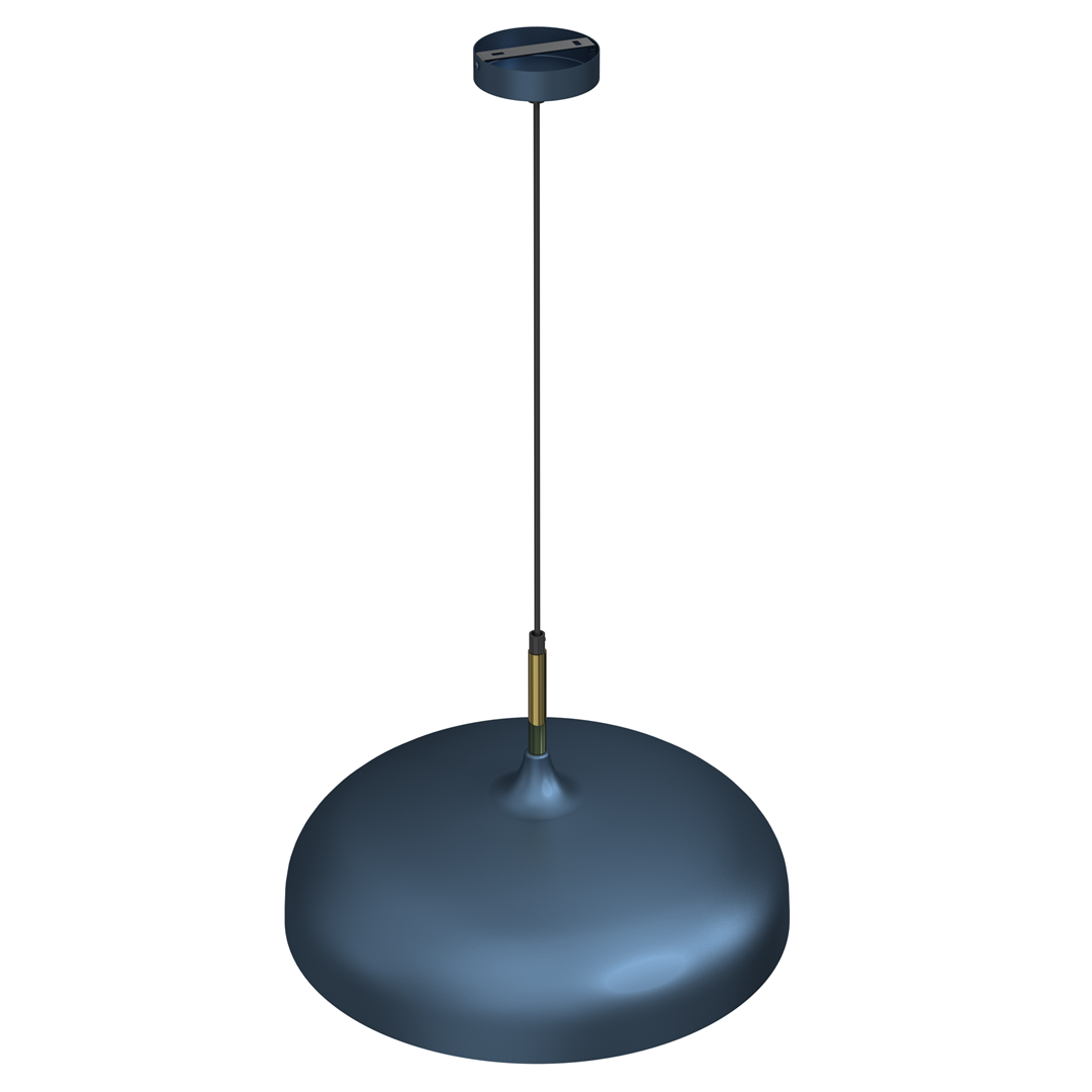 Lincoln Blue Pendant Lamp 45 cm Hand Made Scandi Style Gold Interior