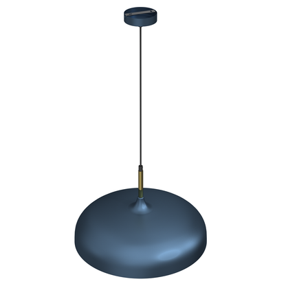 Lincoln Blue Pendant Lamp 45 cm Hand Made Scandi Style Gold Interior