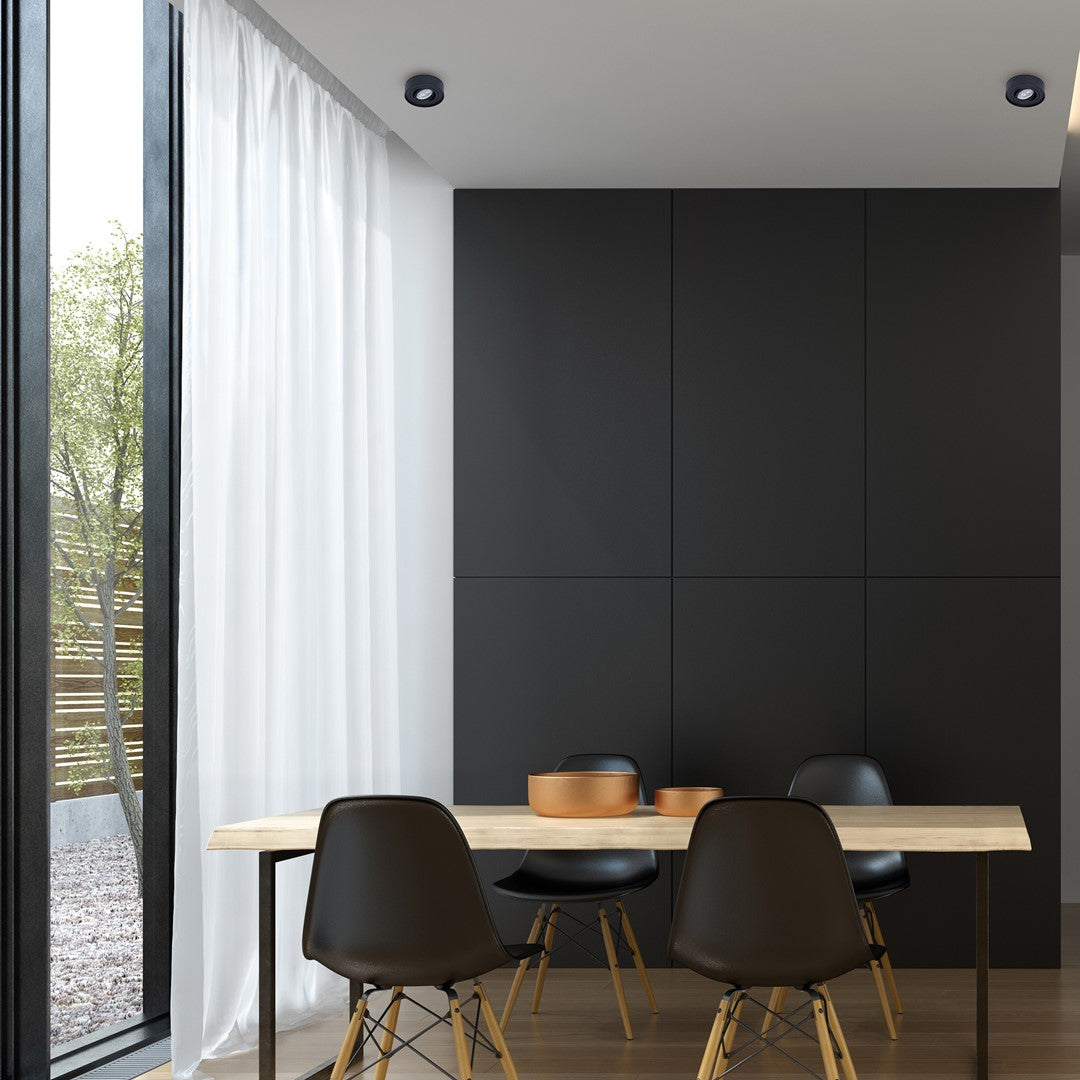 Nusa Round Ceiling Light Matt Black Great Spotlight Upgrade
