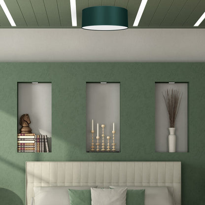 Verde Ceiling Lamp 40cm Hand Made Scandi Style Rich Green Fabric