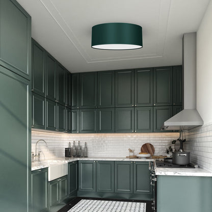 Verde Ceiling Lamp 40cm Hand Made Scandi Style Rich Green Fabric