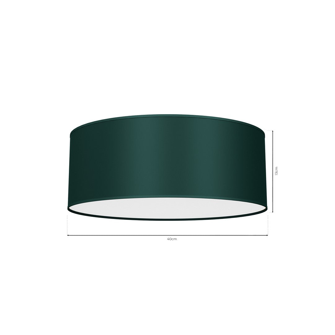 Verde Ceiling Lamp 40cm Hand Made Scandi Style Rich Green Fabric