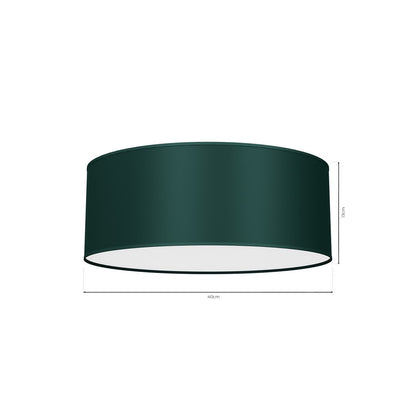 Verde Ceiling Lamp 40cm Hand Made Scandi Style Rich Green Fabric