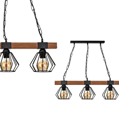 Ulf Matt Black Natural Wood Hand Made Wall Lamp
