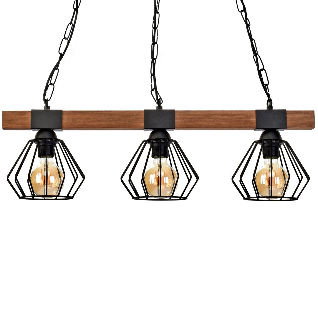 Ulf Matt Black Natural Wood Hand Made Wall Lamp