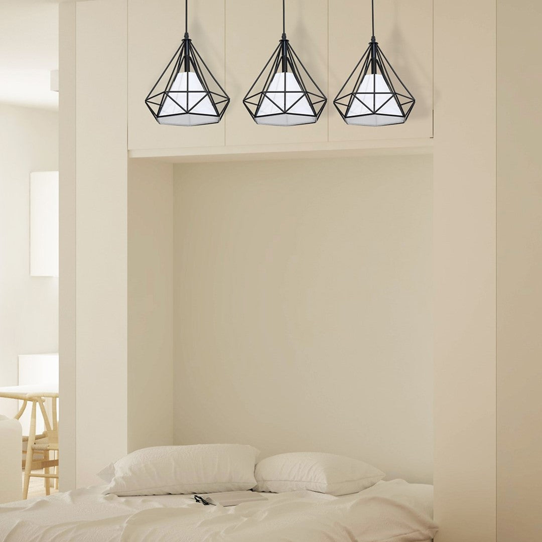 Triangolo Pendant Lamp Hand Made Matt Black Industrial Chic