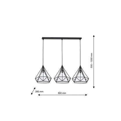 Triangolo Pendant Lamp Hand Made Matt Black Industrial Chic