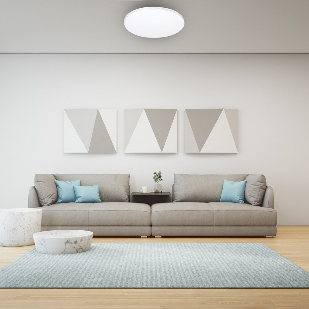 Siena LED Ceiling Lamp 55cm Chrome And White With Remote