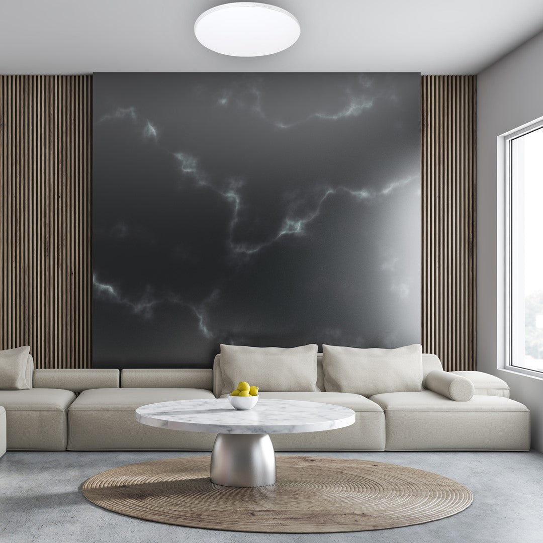 Siena LED Ceiling Lamp 55cm Chrome And White With Remote