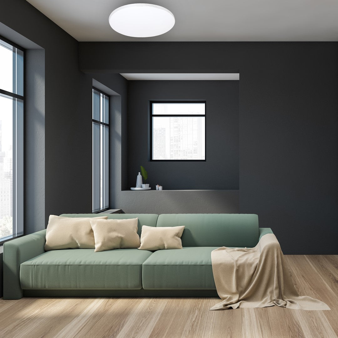 Siena LED Ceiling Lamp 55cm Chrome And White With Remote