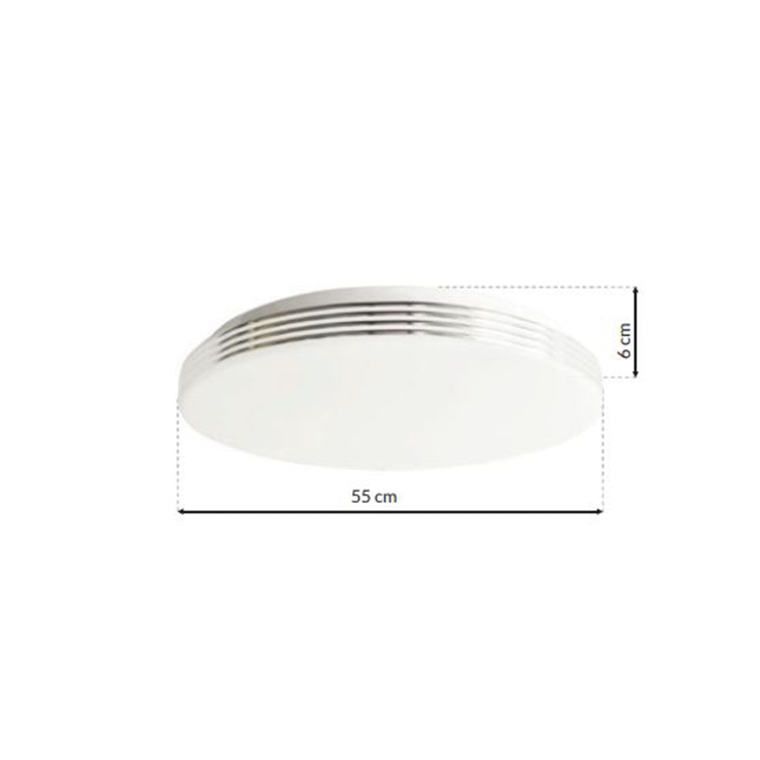 Siena LED Ceiling Lamp 55cm Chrome And White With Remote