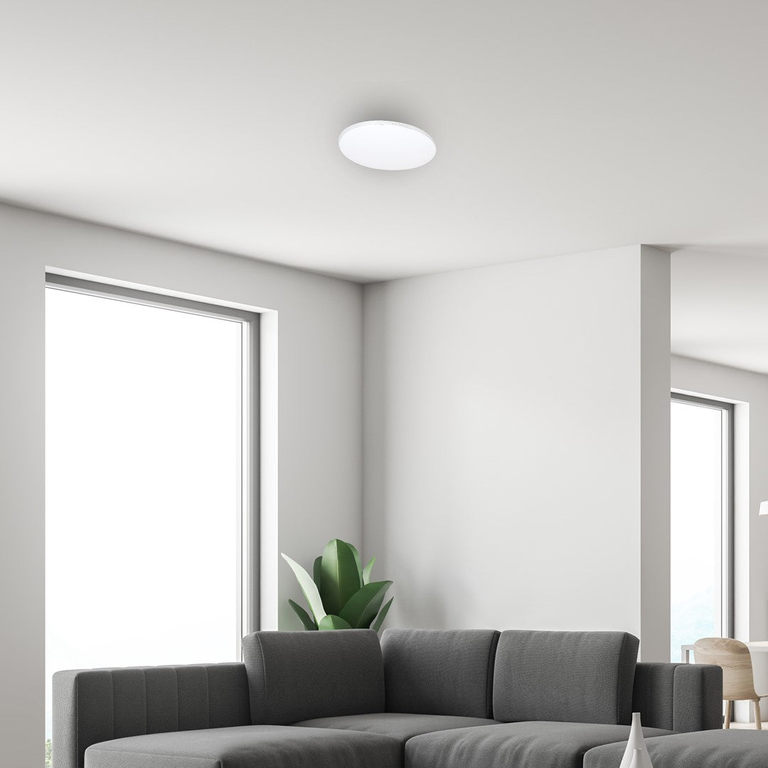 Siena LED Ceiling Lamp 35cm Chrome And White With Remote